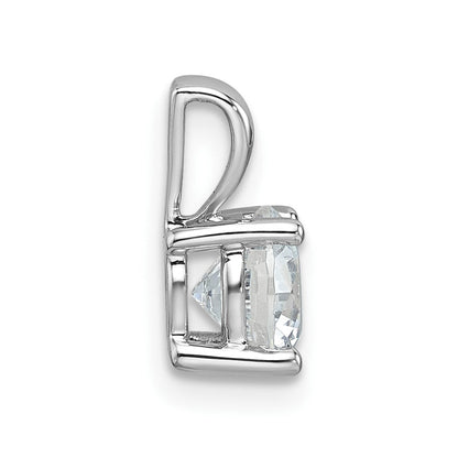 14K Weißgold 1 ct. zertifizierter Labordiamant VS/SI+ G+ Rund Anhänger mit Vierfach-Krappenfassung