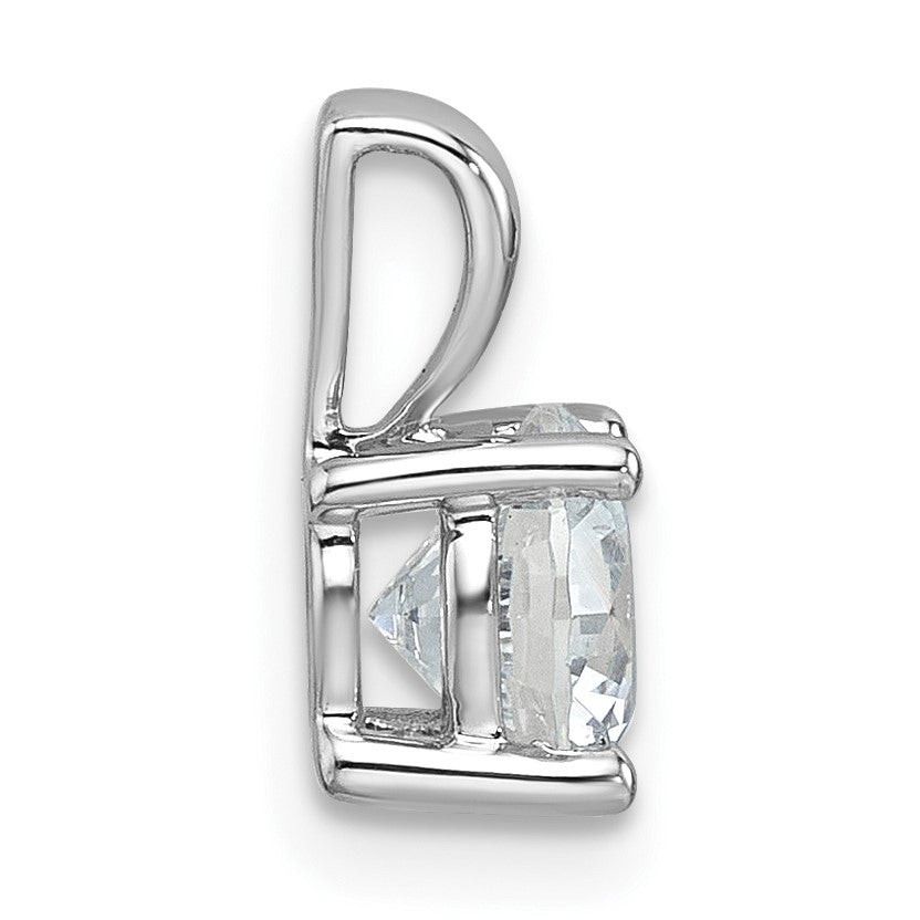 14K Weißgold 1 ct. zertifizierter Labordiamant VS/SI+ G+ Rund Anhänger mit Vierfach-Krappenfassung