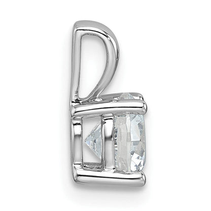 14K Weißgold 1 ct. zertifizierter Labordiamant VS/SI+ G+ Rund Anhänger mit Vierfach-Krappenfassung