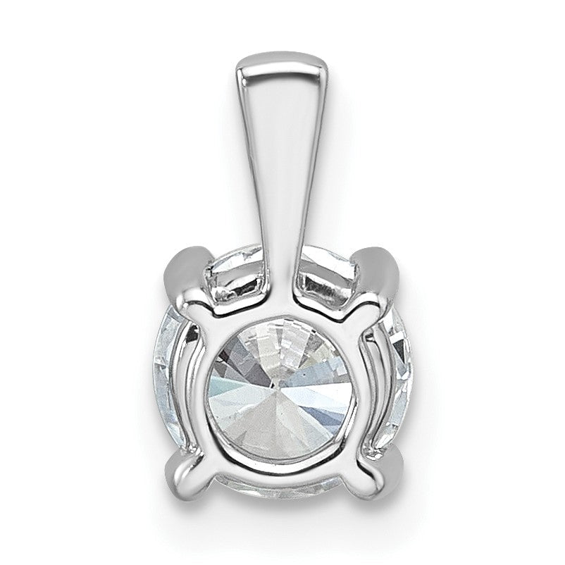 14K Weißgold 1 ct. zertifizierter Labordiamant VS/SI+ G+ Rund Anhänger mit Vierfach-Krappenfassung