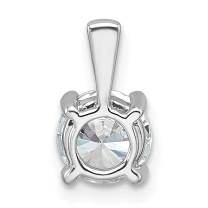 14K Weißgold 1 ct. zertifizierter Labordiamant VS/SI+ G+ Rund Anhänger mit Vierfach-Krappenfassung