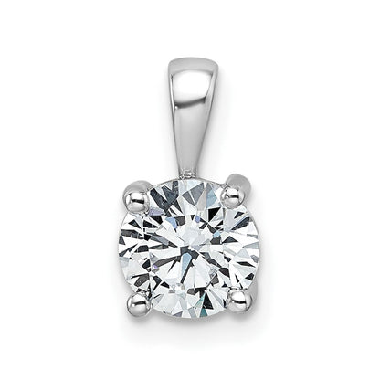 14K Weißgold 1 ct. zertifizierter Labordiamant VS/SI+ G+ Rund Anhänger mit Vierfach-Krappenfassung