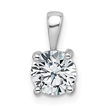 14K Weißgold 1 ct. zertifizierter Labordiamant VS/SI+ G+ Rund Anhänger mit Vierfach-Krappenfassung