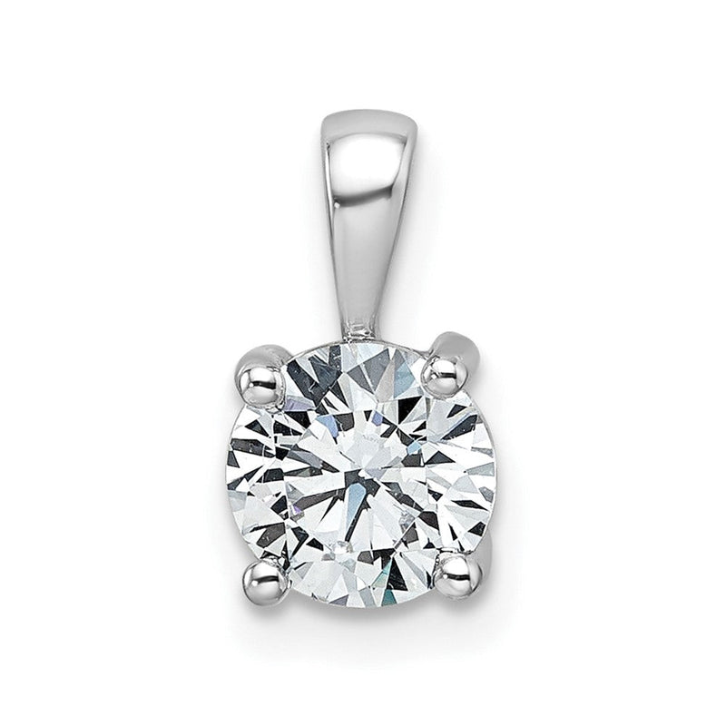 14K Weißgold 1 ct. Labordiamant VS/SI+ G+ Rund Vierzacken-Anhänger