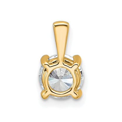 14K Gelbgold Anhänger mit 1 ct. zertifiziertem, im Labor gezüchtetem rundem Diamant VS/SI+ G+, komplette Vierzacken-Fassung