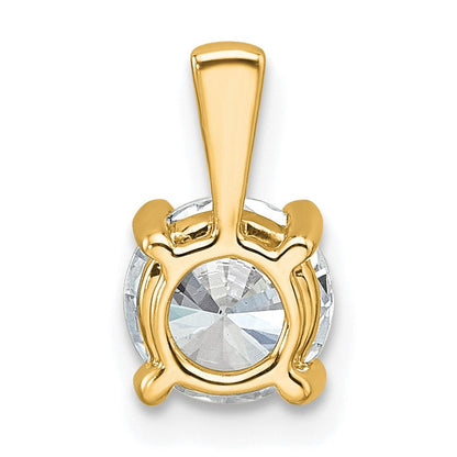 14K Gelbgold Anhänger mit 1 ct. Labor gezüchtetem Diamant, VS/SI+ G+, rund, Vierkrallenfassung