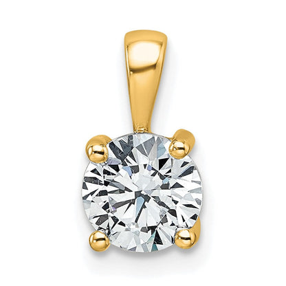 14K Gelbgold Anhänger mit 1 ct. Labor gezüchtetem Diamant, VS/SI+ G+, rund, Vierkrallenfassung