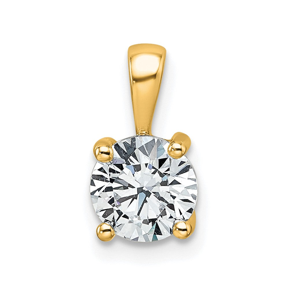 14K Gelbgold Anhänger mit 1 ct. Labor gezüchtetem Diamant, VS/SI+ G+, rund, Vierkrallenfassung