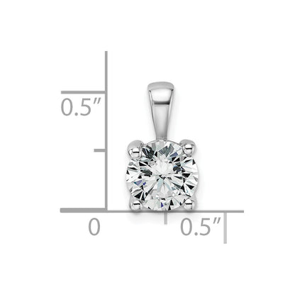 14K Weißgold Anhänger mit 1,5 ct. im Labor gezüchteten Diamanten VS/SI+ G+, rund, Vier-Krappen-Fassung
