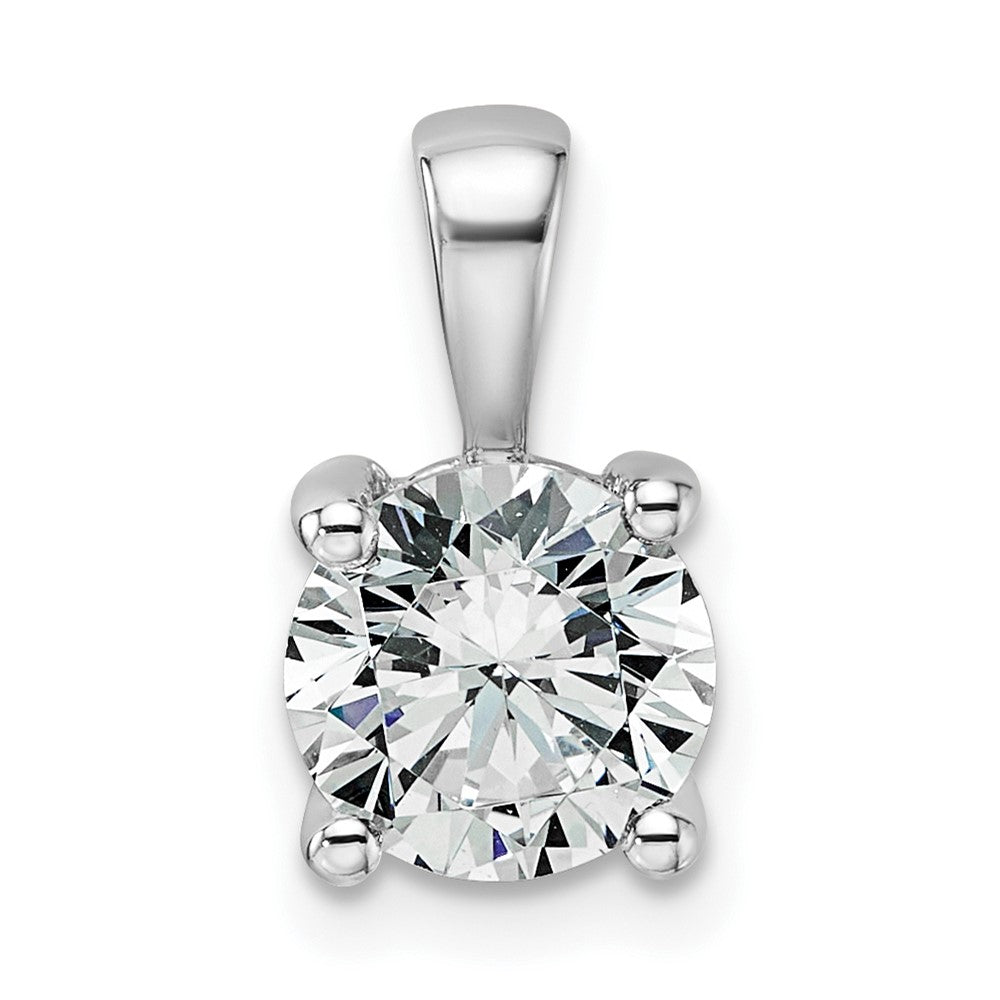 14K Weißgold Anhänger mit 1,5 ct. im Labor gezüchteten Diamanten VS/SI+ G+, rund, Vier-Krappen-Fassung