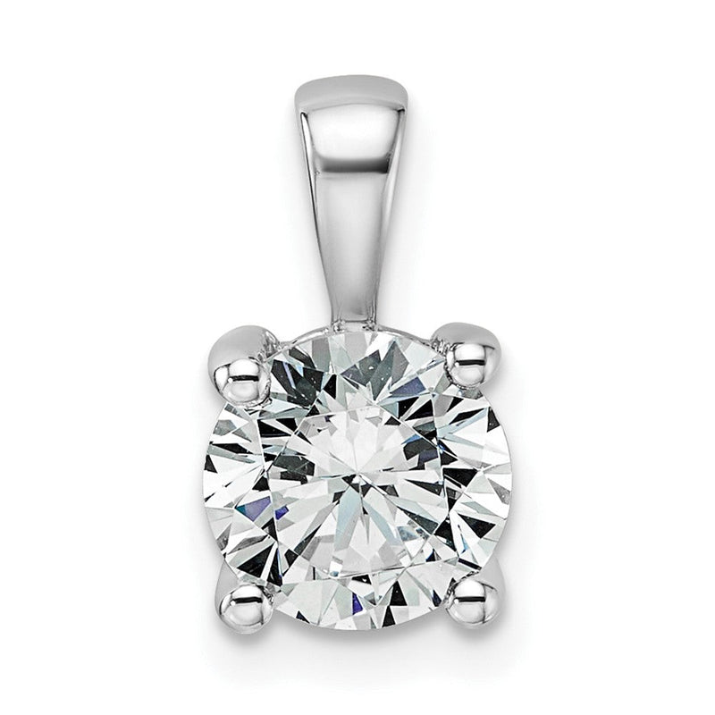 14K Weißgold Anhänger mit 1,5 ct. im Labor gezüchteten Diamanten VS/SI+ G+, rund, Vier-Krappen-Fassung