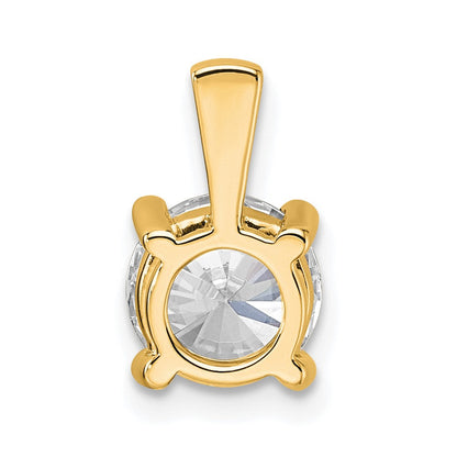14K Gelbgold 1,5 ct. Labordiamant VS/SI+ G+ Rund Vierkrappen-Anhänger