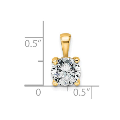 14K Gelbgold 1,5 ct. Labordiamant VS/SI+ G+ Rund Vierkrappen-Anhänger