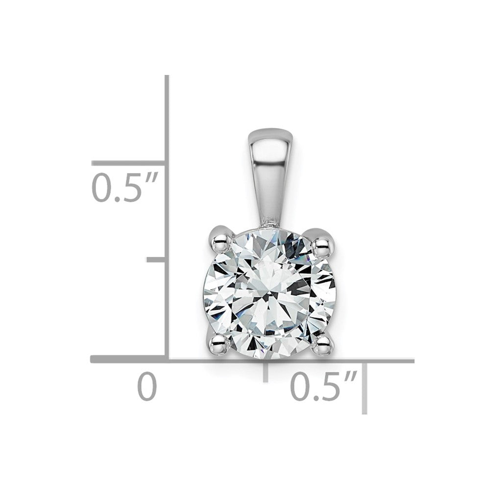 14K Weißgold 2 ct. Zertifizierter Laborgezüchteter Diamant VS/SI+ G+ Rund Vierzack-Anhänger