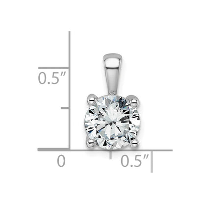 14K Weißgold 2 ct. Zertifizierter Laborgezüchteter Diamant VS/SI+ G+ Rund Vierzack-Anhänger