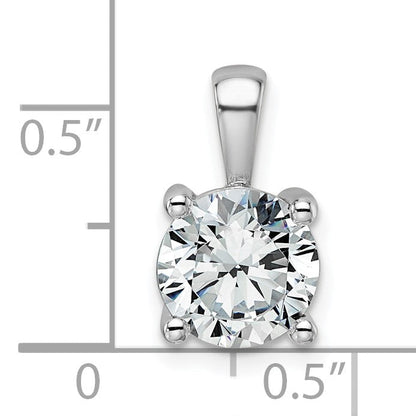 14K Weißgold 2 ct. Zertifizierter Laborgezüchteter Diamant VS/SI+ G+ Rund Vierzack-Anhänger