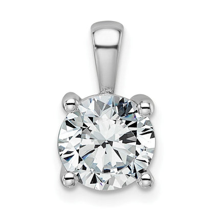 14K Weißgold 2 ct. Zertifizierter Laborgezüchteter Diamant VS/SI+ G+ Rund Vierzack-Anhänger