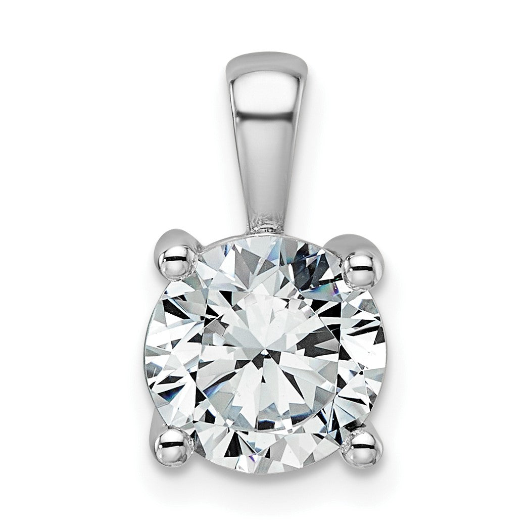 14K Weißgold 2 ct. Zertifizierter Laborgezüchteter Diamant VS/SI+ G+ Rund Vierzack-Anhänger