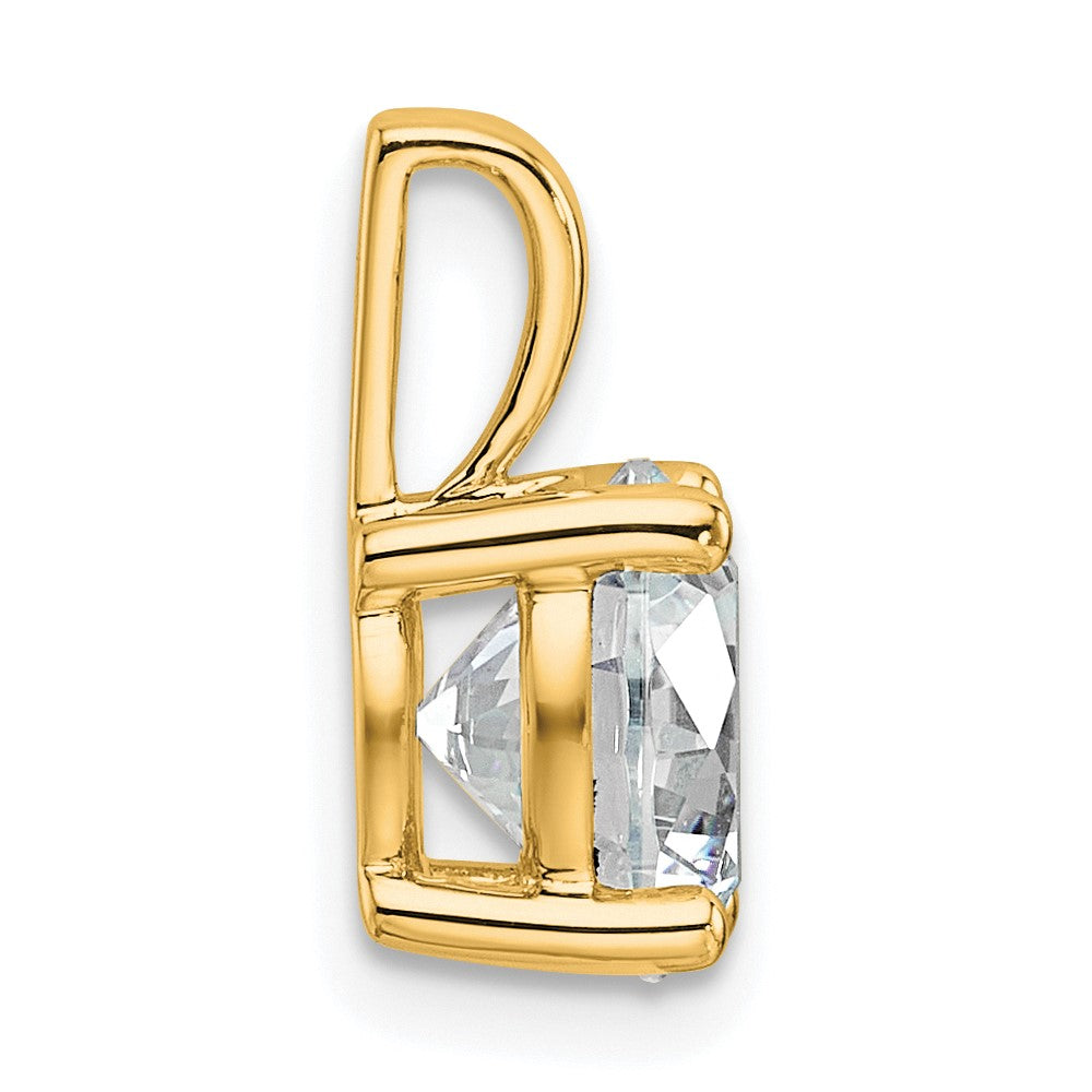 14 K Gelbgold 2 ct. zertifizierter im Labor gezüchteter Diamant VS/SI+ G+ rund Vierzack-Anhänger
