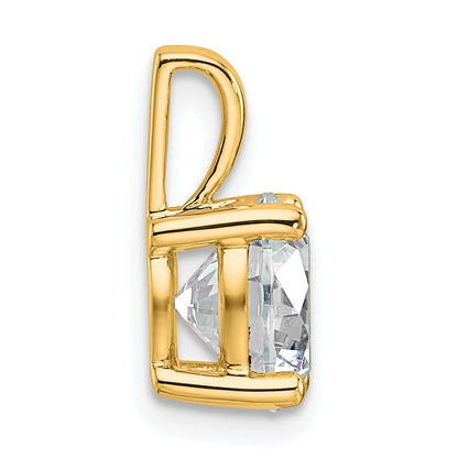 14K Gelbgold 2 ct. Labor gezüchteter Diamant VS/SI+ G+ Rund Vierzack-Anhänger