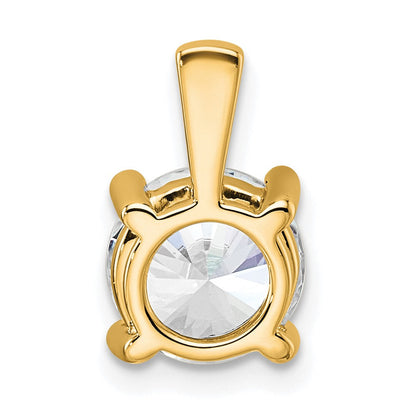 14K Gelbgold 2 ct. Labor gezüchteter Diamant VS/SI+ G+ Rund Vierzack-Anhänger