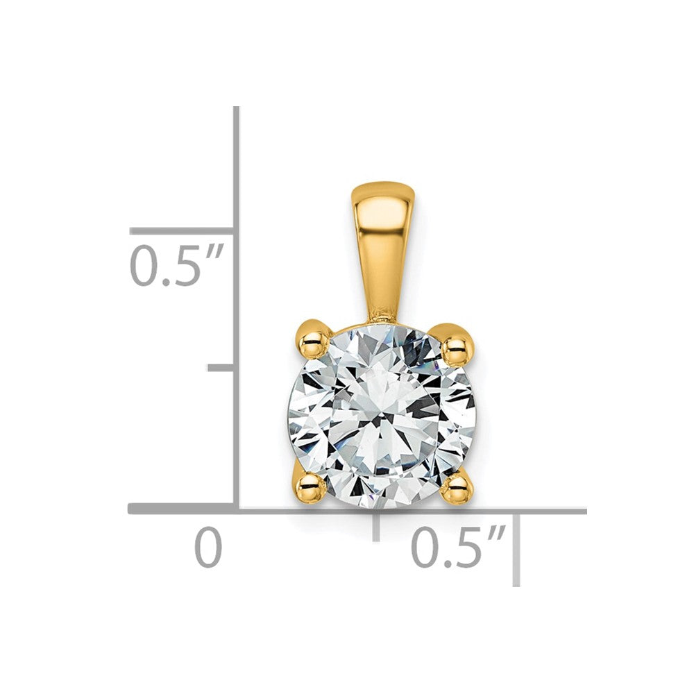 14 K Gelbgold 2 ct. zertifizierter im Labor gezüchteter Diamant VS/SI+ G+ rund Vierzack-Anhänger