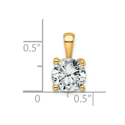 14K Gelbgold 2 ct. Labor gezüchteter Diamant VS/SI+ G+ Rund Vierzack-Anhänger