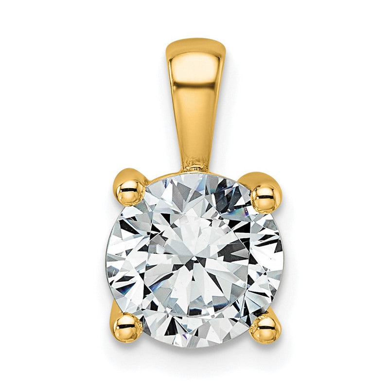 14K Gelbgold 2 ct. Labor gezüchteter Diamant VS/SI+ G+ Rund Vierzack-Anhänger