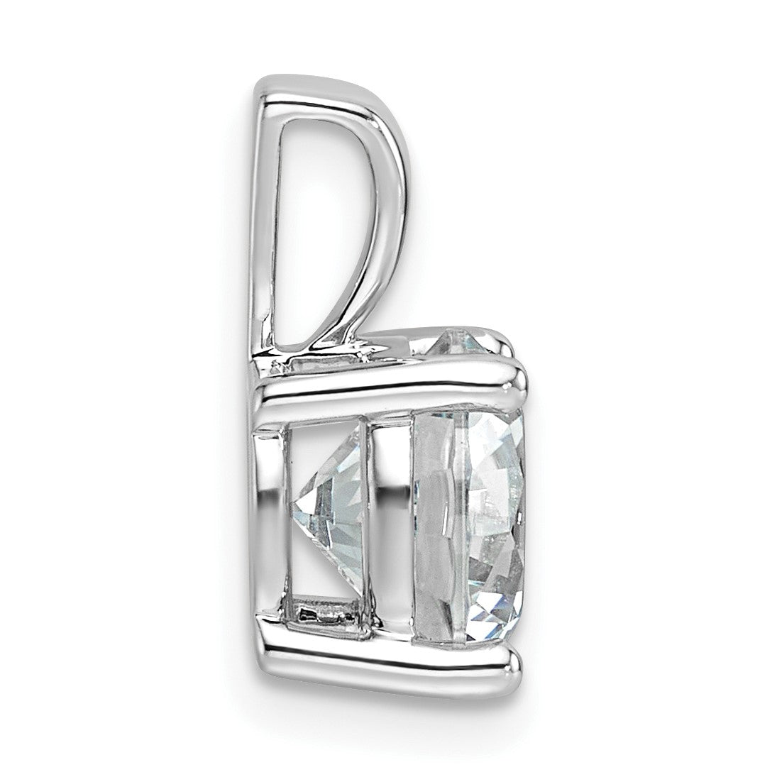 14K Weißgold Anhänger mit 2,5 ct. Labor gezüchteten Diamanten VS/SI+ G+, rund, mit Vier-Krappen-Fassung