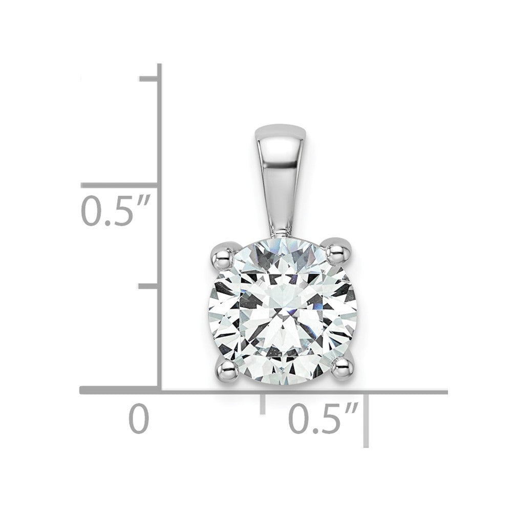 14K Weißgold Anhänger mit 2,5 ct. zertifiziertem, im Labor gezüchtetem rundem Diamanten VS/SI+ G+ in Vierkrappenfassung