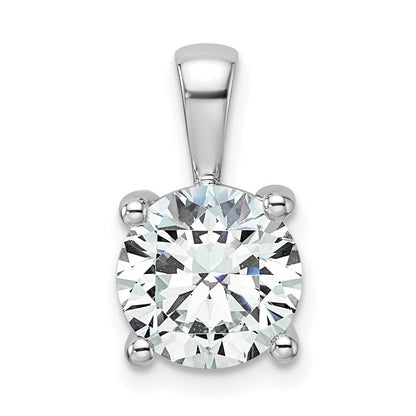 14K Weißgold Anhänger mit 2,5 ct. zertifiziertem, im Labor gezüchtetem rundem Diamanten VS/SI+ G+ in Vierkrappenfassung