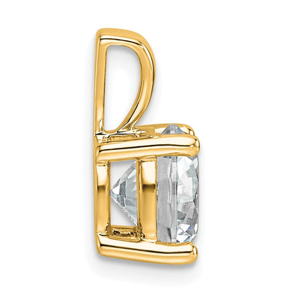 14K Gelbgold Anhänger mit 2,5 ct. zertifiziertem, im Labor gezüchtetem Diamant, rund, VS/SI+ G+, Vier-Krappen-Fassung