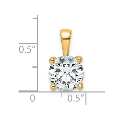 14K Gelbgold 2,5 ct. Laborgezüchteter Diamant VS/SI+ G+ Rund Vierkrappen-Anhänger