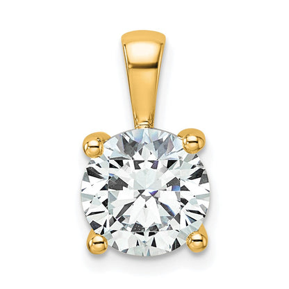 14K Gelbgold 2,5 ct. Laborgezüchteter Diamant VS/SI+ G+ Rund Vierkrappen-Anhänger