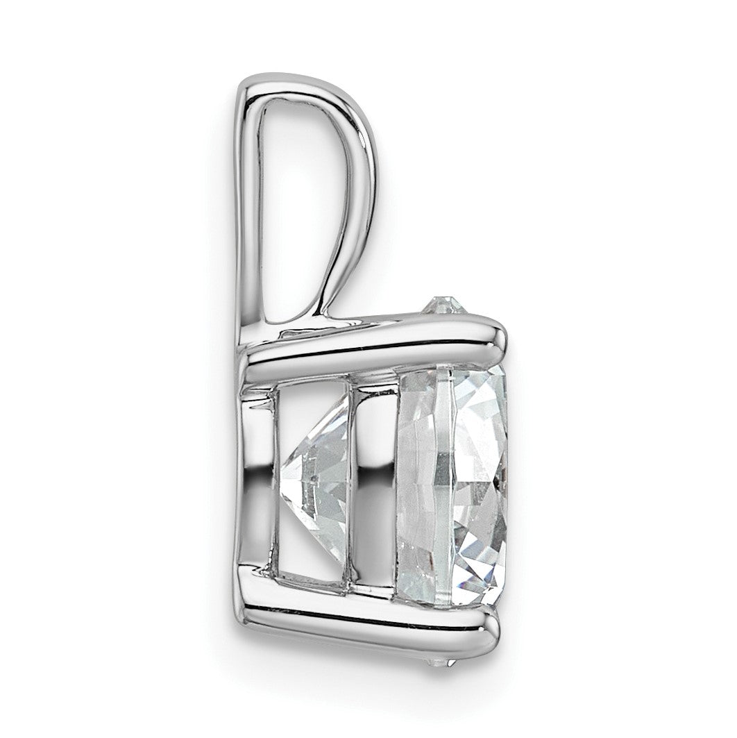 14K Weißgold Anhänger mit 3 ct. zertifiziertem, im Labor gezüchtetem Diamanten VS/SI+ G+, rund, vierzackige Fassung
