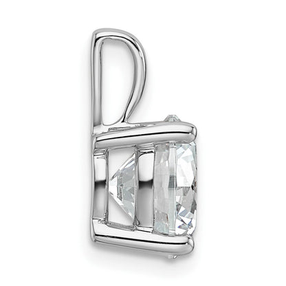 14K Weißgold Anhänger mit 3 ct. zertifiziertem, im Labor gezüchtetem Diamanten VS/SI+ G+, rund, vierzackige Fassung