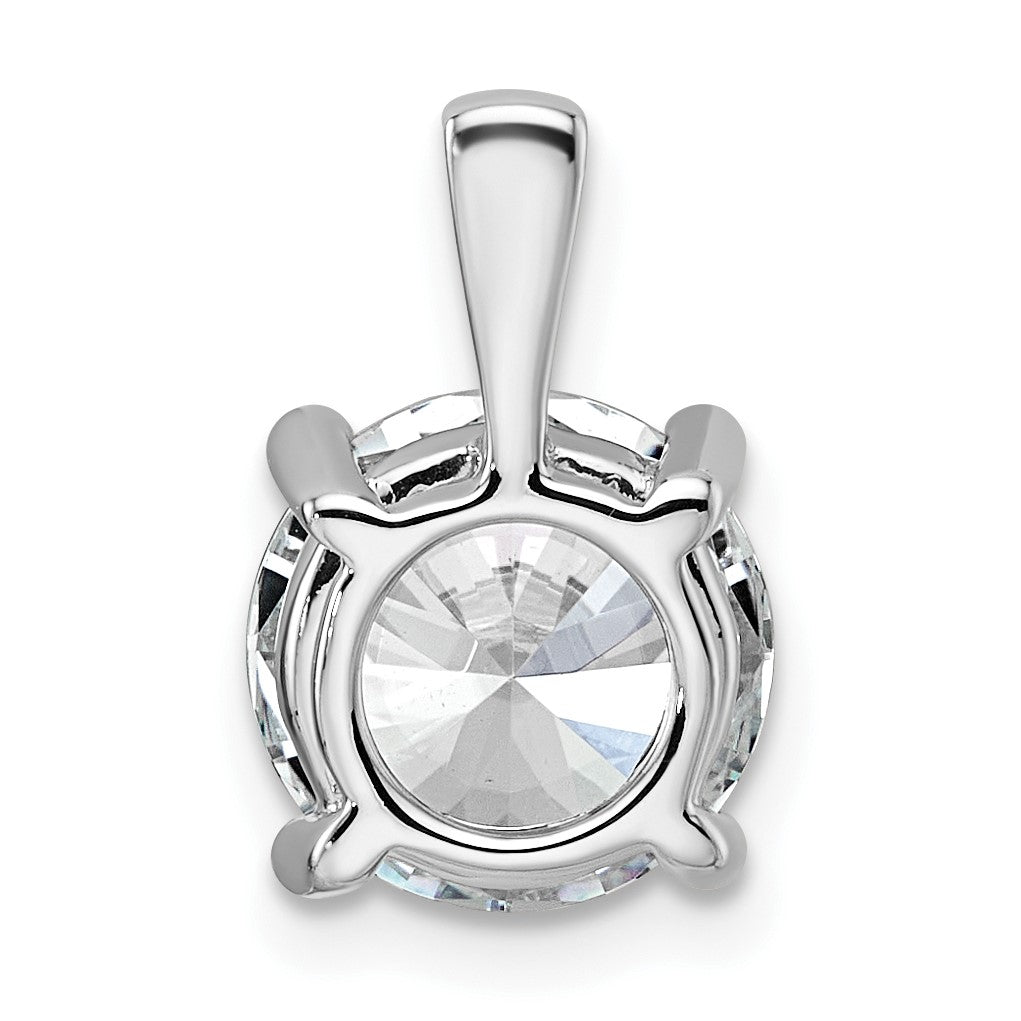 14K Weißgold Anhänger mit 3 ct. zertifiziertem, im Labor gezüchtetem Diamanten VS/SI+ G+, rund, vierzackige Fassung