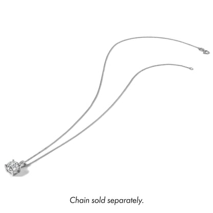 14K Weißgold Anhänger mit 5 ct. zertifiziertem, im Labor gezüchtetem Diamant VS/SI+ G+, rund, Vierkrappenfassung