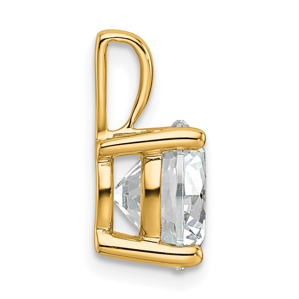 14 K Gelbgold Anhänger mit 3 ct. zertifiziertem, im Labor gezüchtetem Diamant, VS/SI+ G+, rund, Vierkrappenfassung