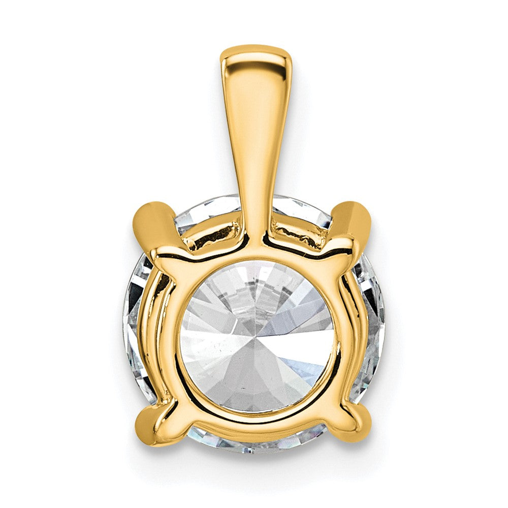14 K Gelbgold Anhänger mit 3 ct. zertifiziertem, im Labor gezüchtetem Diamant, VS/SI+ G+, rund, Vierkrappenfassung