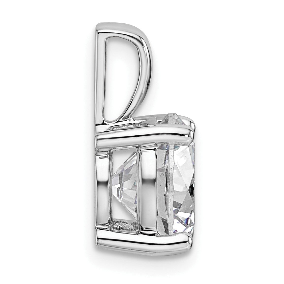 14 Karat Weißgold 4 ct. zertifizierter im Labor gezüchteter Diamant VS/SI+ G+ Rund Komplett-Vierzack-Anhänger