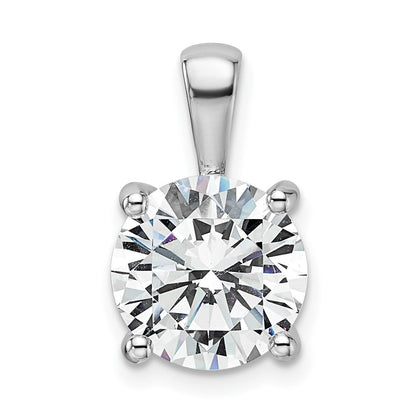 14K Weißgold Anhänger mit 4 ct. im Labor gezüchteten Diamanten VS/SI+ G+, rund, Vierkrappenfassung