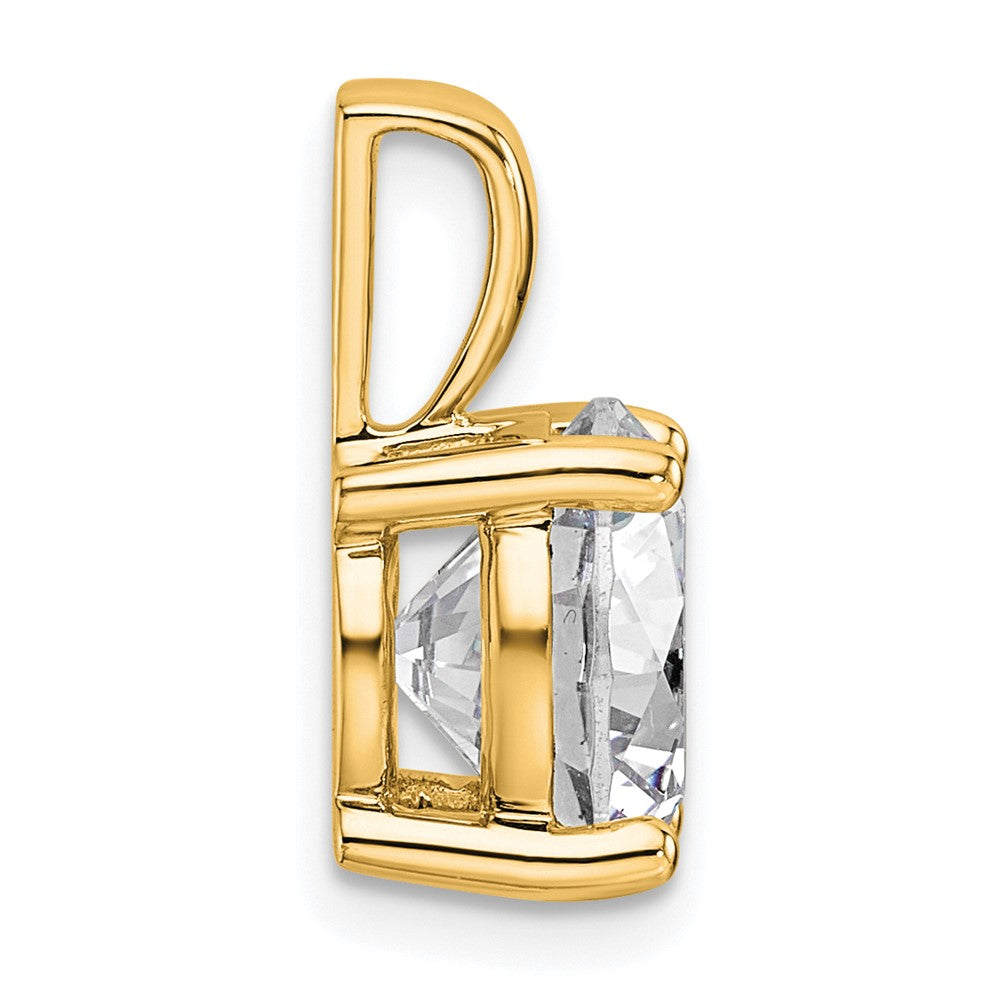 14K Gelbgold Anhänger mit 4 ct. im Labor gezüchtetem Diamant VS/SI+ G+, rund, mit Vierkrappenfassung