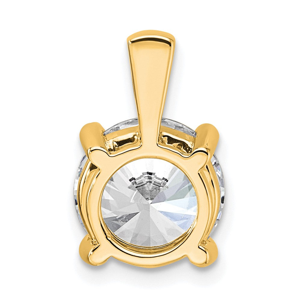 14K Gelbgold Anhänger mit 4 ct. im Labor gezüchtetem Diamant VS/SI+ G+, rund, mit Vierkrappenfassung