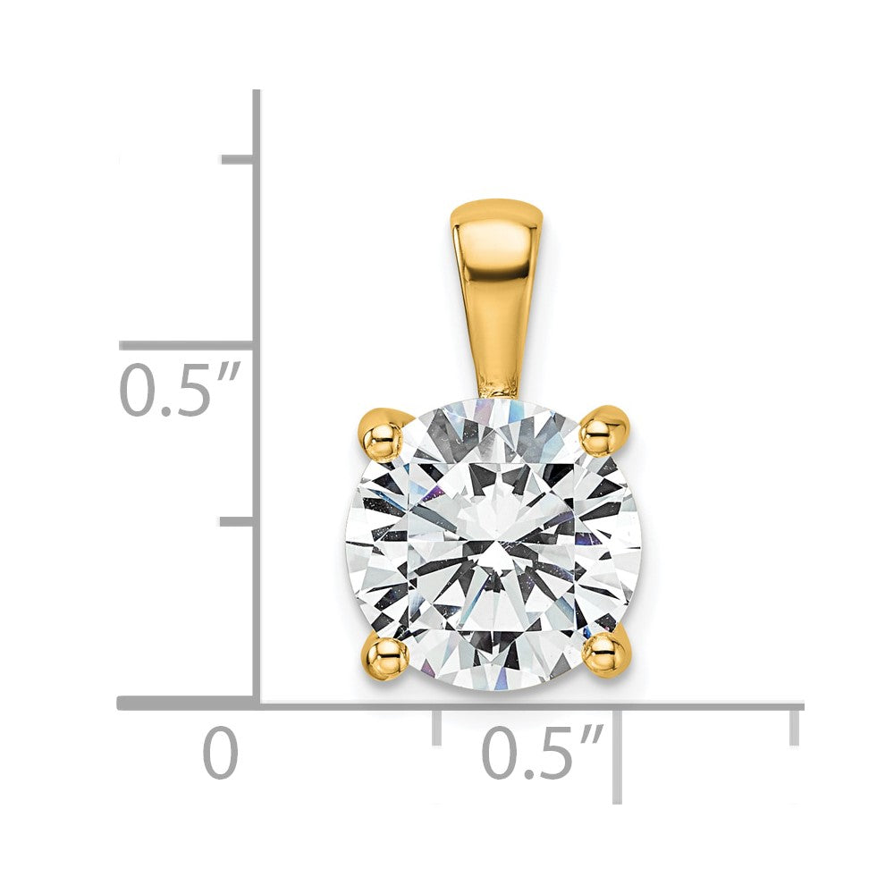 14K Gelbgold 4 ct. Zertifizierter Laborgezüchteter Diamant VS/SI+ G+ Rund Vierzack-Anhänger