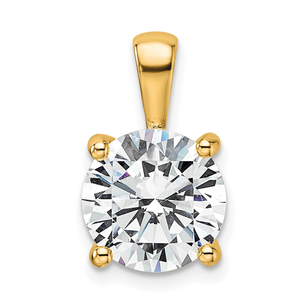 14K Gelbgold 4 ct. Zertifizierter Laborgezüchteter Diamant VS/SI+ G+ Rund Vierzack-Anhänger