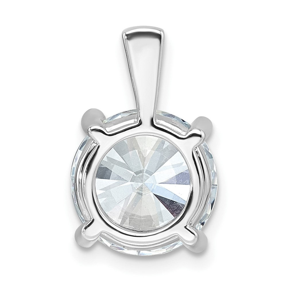 14K Weißgold Anhänger mit 5 ct. Labor gezüchteten Diamanten, rund, VS/SI+, G+, vierzackige Fassung