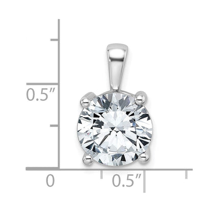 14K Weißgold Anhänger mit 5 ct. Labor gezüchteten Diamanten, rund, VS/SI+, G+, vierzackige Fassung