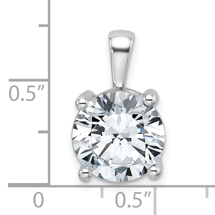 14K Weißgold Anhänger mit 5 ct. zertifiziertem, im Labor gezüchtetem Diamant VS/SI+ G+, rund, Vierkrappenfassung