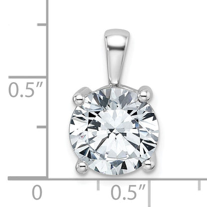 14K Weißgold Anhänger mit 5 ct. zertifiziertem, im Labor gezüchtetem Diamant VS/SI+ G+, rund, Vierkrappenfassung